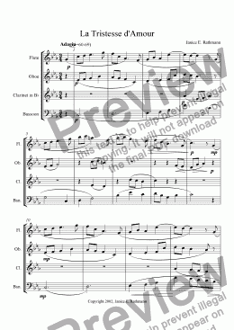 page one of La Tristesse d'Amour (WW quartet)