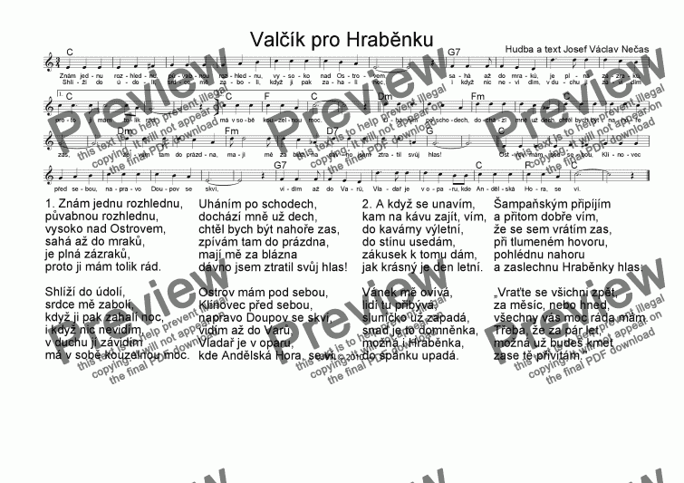 page one of Valcik pro Hrabenku