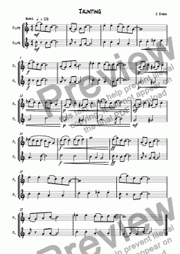 page one of Jaunting (flute duet)