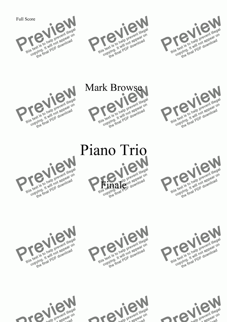 page one of Piano Trio - finale