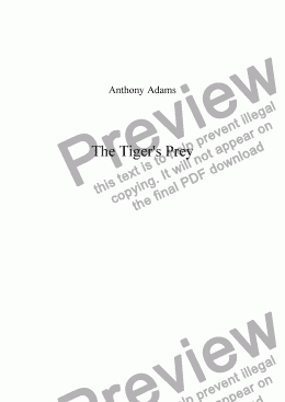 page one of The Tiger’s Prey