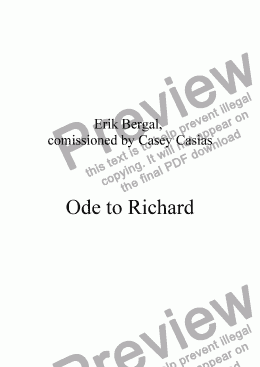 page one of Ode to Richard