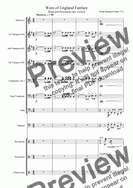 page one of West of England Fanfare (Brass & Percussion version)