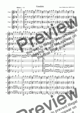 page one of Christmas: Gaudete: Medieval Carol arr. for Flute Quartet