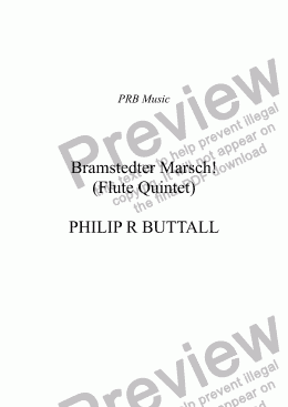 page one of Bramstedter Marsch! (Flute Quintet)