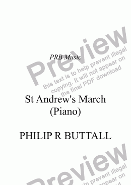 page one of St Andrew’s March (Piano)