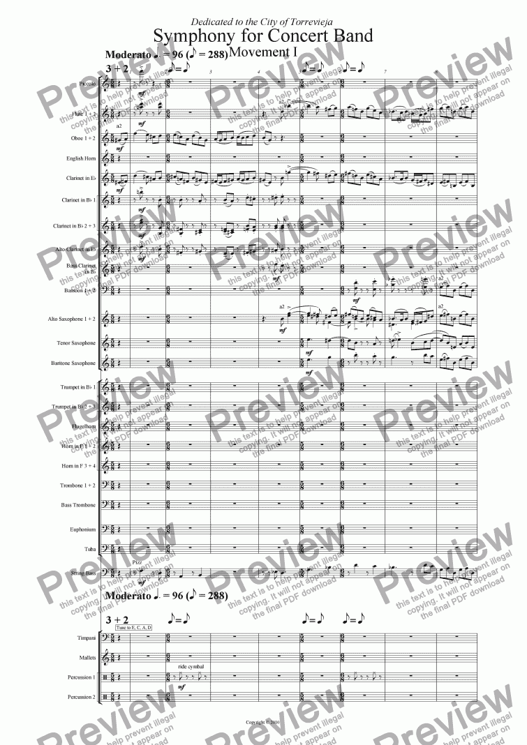page one of SYMPHONY FOR CONCERT BAND