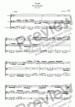 page one of Bach - SONATA - for string trio
