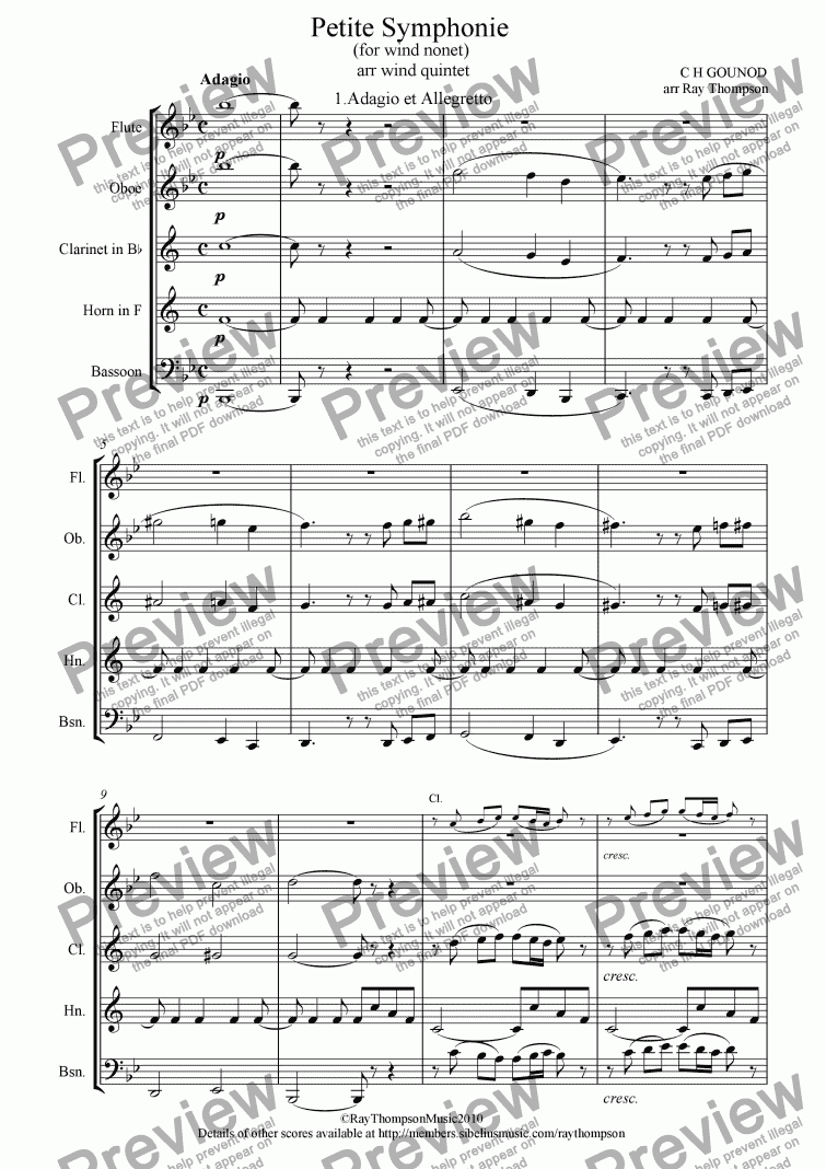 page one of Petite Symphonie 