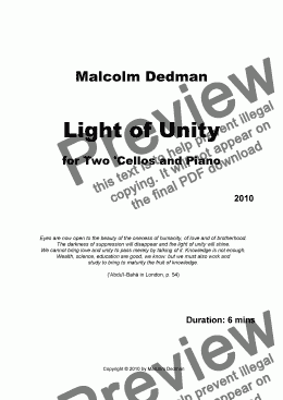 page one of Light of Unity