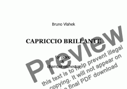 page one of Capriccio Brillante for piano and chamber orchestra