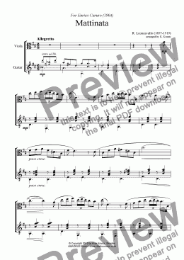 page one of Mattinata for viola and guitar