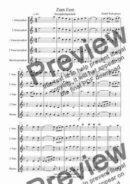 page one of Zum Fest  Saxophonquintett  