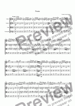 page one of Presto in F Major