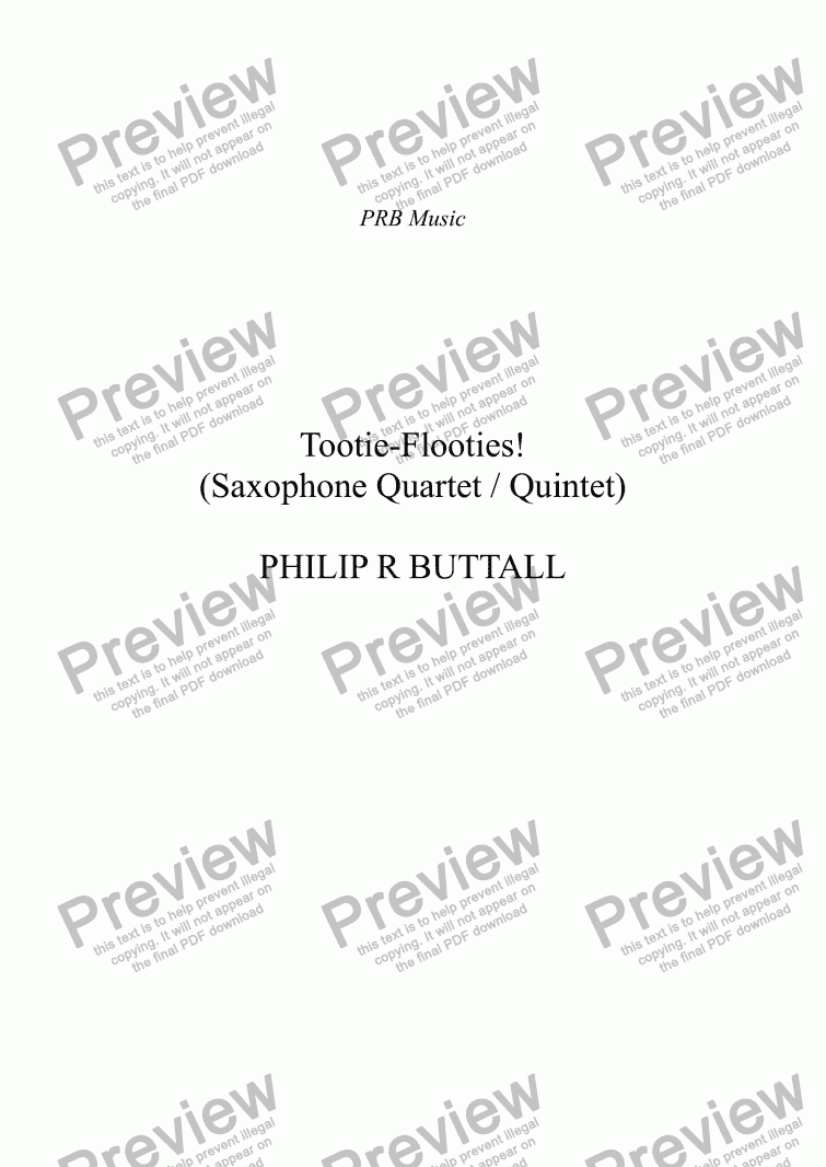 page one of Tootie-Flooties! (Saxophone Quartet / Quintet)