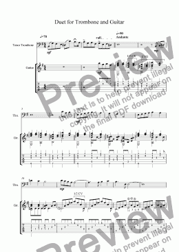 page one of Duet for Trombone and Guitar