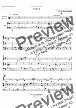 page one of Canon - Flugelhorn/Trumpet & Piano