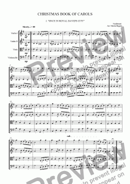 page one of Christmas Book of Carols (String Quartet) (2010)
