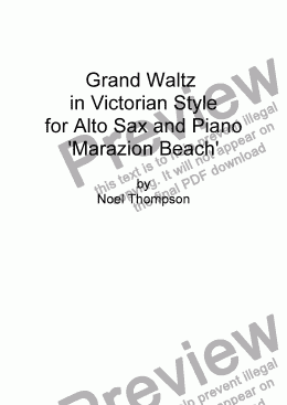 page one of Waltz -Marazion Beach for Alto Sax & Piano
