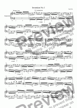 page one of Invention in F Major