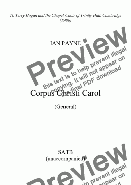 page one of Corpus Christi Carol