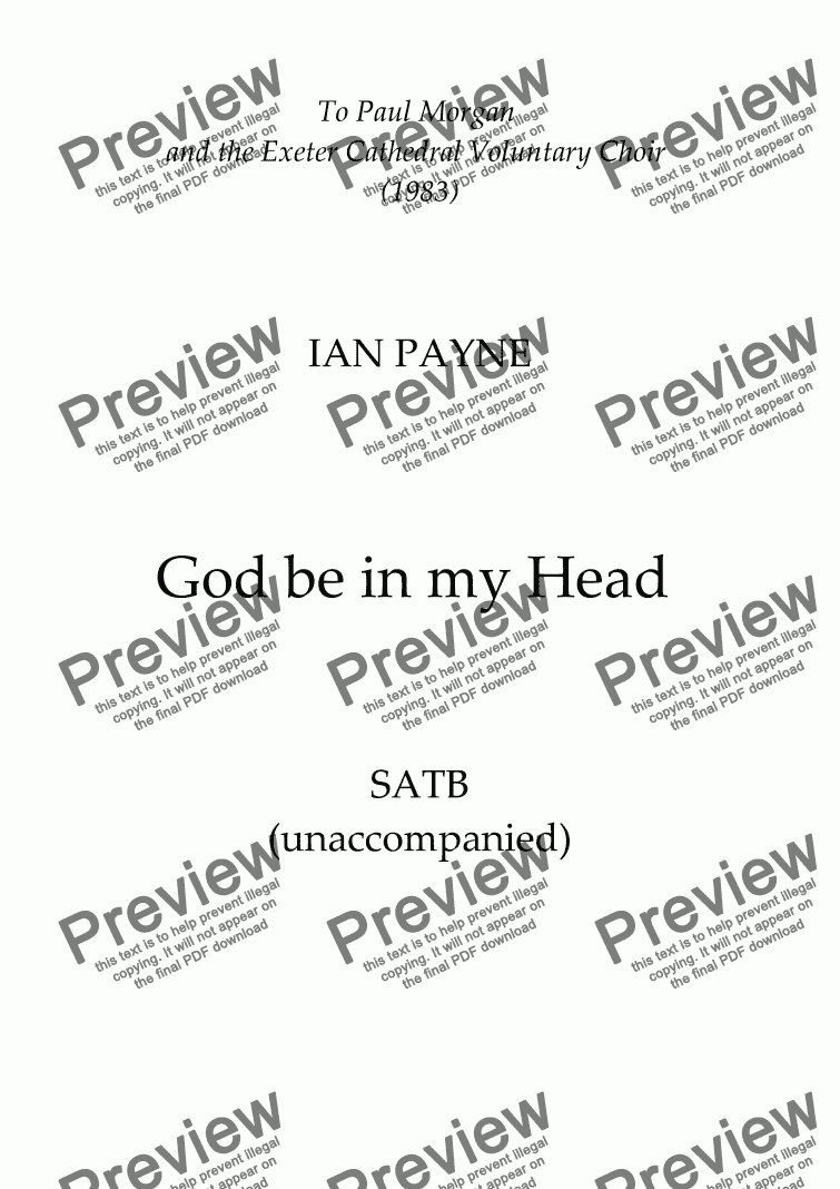 page one of God be in my Head