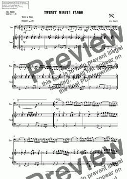 page one of Twenty Minute Tango for C Tuba & Piano