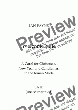 page one of Welcome Yule