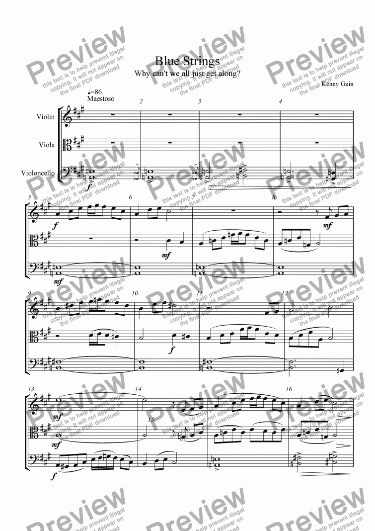 page one of Blue Strings