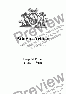page one of Adagio Arioso (L. Ebner) - for Flute(Oboe), Clarinet in Bb and Bassoon