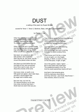 page one of Dust (for TTBB chorus & piano)