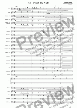 page one of All Through The Night - Orchestra with SATB Choir