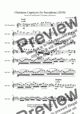 page one of Christmas Capriccio for Saxophone (2010)