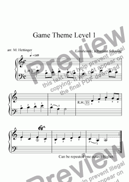 page one of Game Theme Level 1