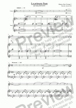 page one of 210-Estany (01-La primera llum-Violin/Piano version)