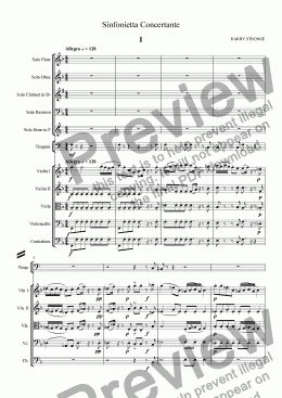 page one of Sinfonietta Concertante - Movt 1