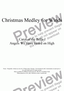 page one of Christmas Medley for Winds
