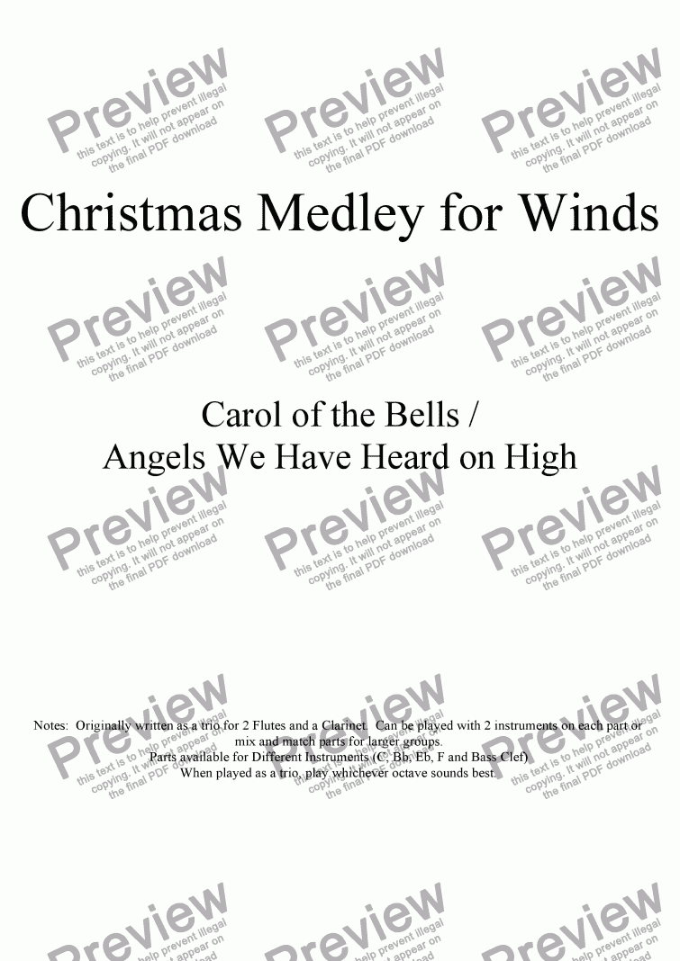 page one of Christmas Medley for Winds