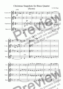 page one of Christmas Snapshots for Brass Quartet (Score)