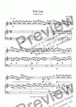 page one of Fiat Lux (carillon duet)