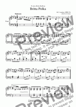 page one of Britta Polka for piano solo