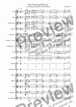 page one of The Noel and the Ivy - A christmas Prelude for Full Orchestra
