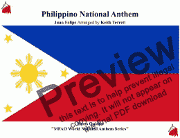 page one of Philippino National Anthem for Brass Quintet (MFAO World National Anthem Series)