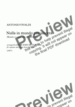 page one of Vivaldi - Nulla in mundo pax sincera (complete) [S & Piano]