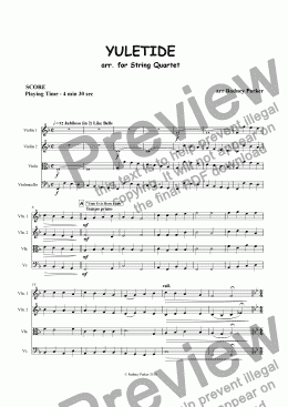 page one of Yuletide arr. for String Quartet