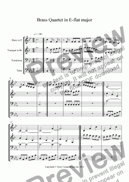 page one of An Epic Journey (Brass Quartet in E-flat Major)
