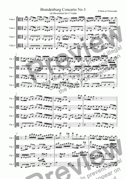 page one of Brandenburg 3 for 4 Violas