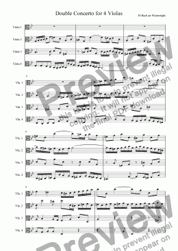 page one of Double Concerto for 4 Violas