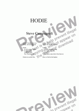 page one of HODIE
