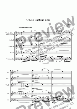page one of O Mio Babbino Caro